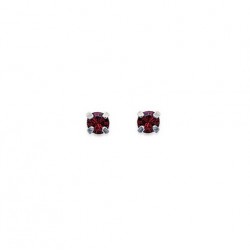 Boucles d'oreilles ARGENT Petit DIAM'S Cristal ROUGE 3,5mm