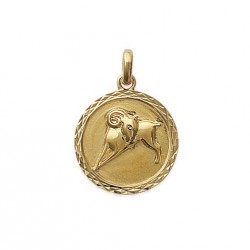 Pendentif Médaille Zodiaque BELLIER Plaqué Or