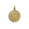 Pendentif Médaille Zodiaque BALANCE Plaqué Or