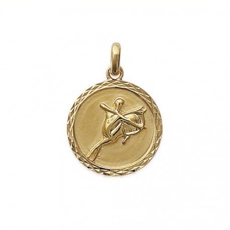 Pendentif Médaille Zodiaque SAGITAIRE Plaqué Or