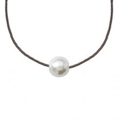 COLLIER Perles de culture 4mm sur cordon coton huilé