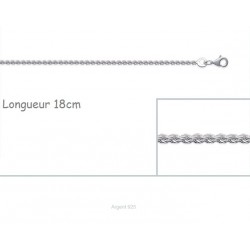 Bracelet Maille Corde 1,7 mm En Argent Massif
