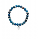 Bracelet Shark Perles Sodalite Bleu Et Acier Pour Homme Lithothérapie