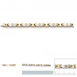 Bracelet Acier Inoxydable Plaqué Or Grandes Vis Pour Homme 21 Cm Réglable