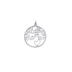 Pendentif Medaille ROND Je T'aime Maman ARGENT 