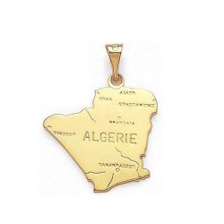 PENDENTIF carte d' ALGERIE Plaqué OR