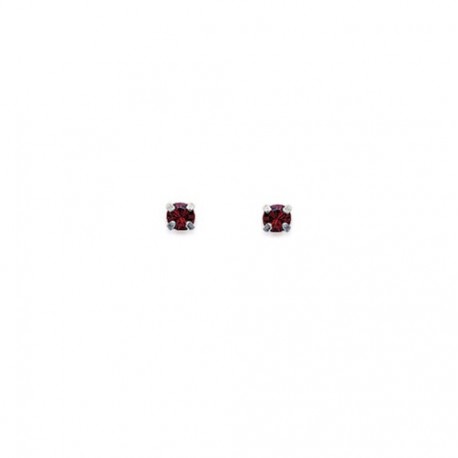 Boucles d'oreilles ARGENT Petit DIAM'S Cristal ROUGE 2,5mm