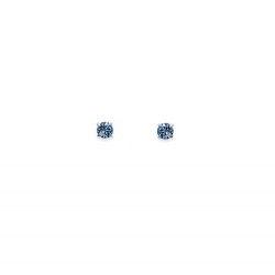 Boucles d'oreilles ARGENT Petit DIAM'S Cristal BLEU CIEL 2,5mm