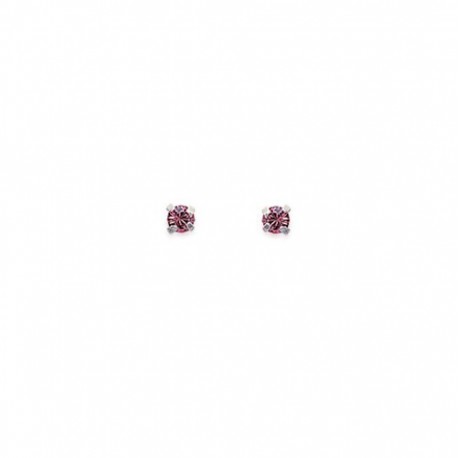 Boucles d'oreilles ARGENT Petit DIAM'S Cristal ROSE 2,5mm