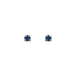 Boucles d'oreilles ARGENT Petit DIAM'S Cristal BLEU 3mm
