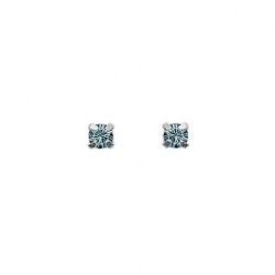 Boucles d'oreilles ARGENT Petit DIAM'S Cristal BLEU CLAIR 3,5mm