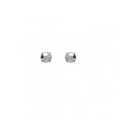 Boucles d'oreilles ARGENT Petit DIAM'S Cristal Irisé 3,5mm