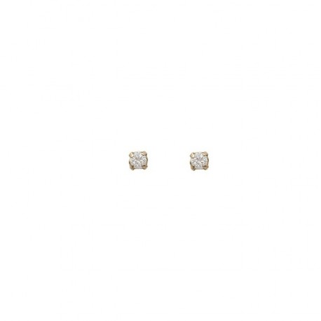 Boucles d'oreilles Plaqué Or Petit DIAM'S Cristal 3mm