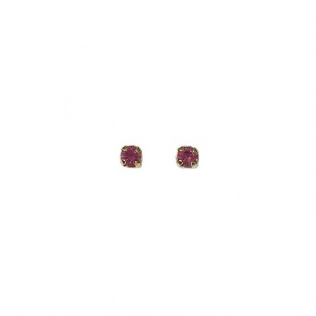 Boucles d'oreilles Plaqué Or Petit DIAM'S Cristal ROSE 3,5mm